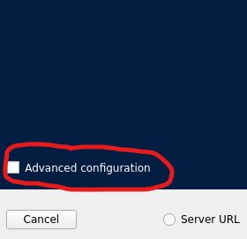 Výběr Advanced configuration